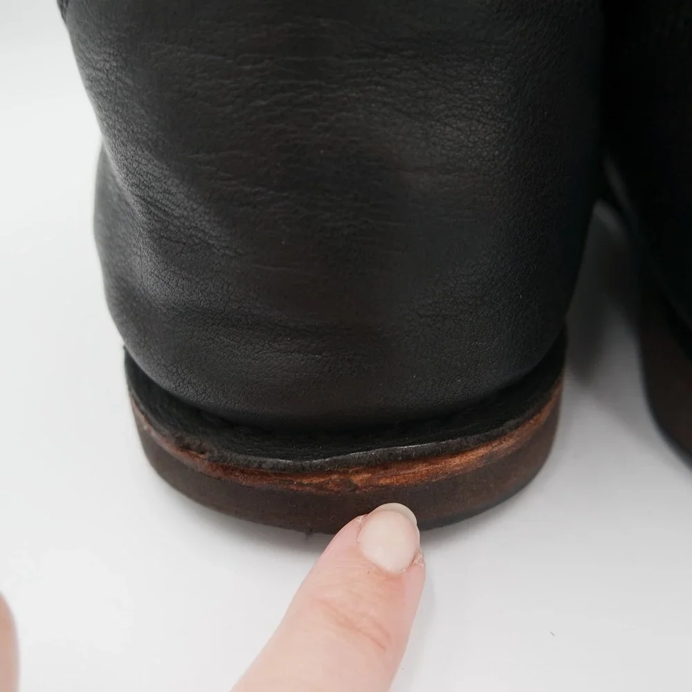 John Varvatos USA Mens Black Leather Lace Up Ankle Boots Made in USA Size 10M